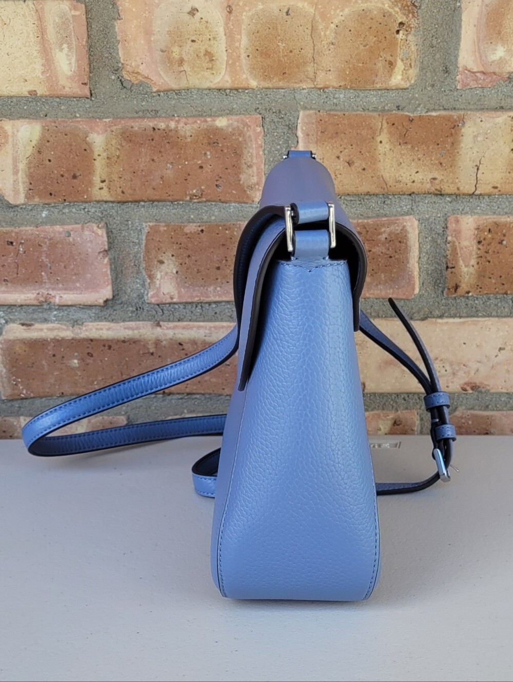 Kate Spade LIKE NEW Monica Flip Crossbody Bag in Thunderstorm Light Blue - Picture 8 of 13